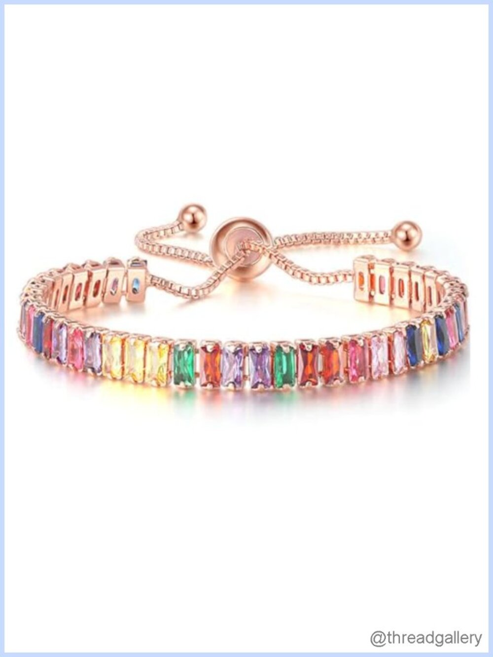 Gold Plated Cubic Zirconia Tennis Bracelet Women Adjustable Chain